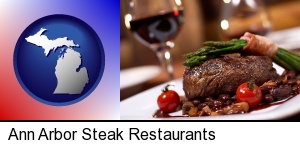 Ann Arbor, Michigan - a steak dinner