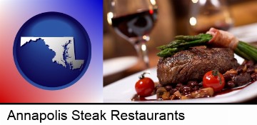 a steak dinner in Annapolis, MD