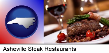 a steak dinner in Asheville, NC