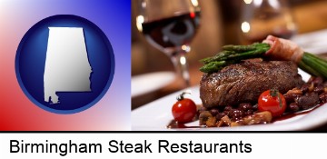 a steak dinner in Birmingham, AL