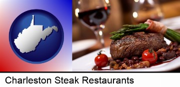 a steak dinner in Charleston, WV