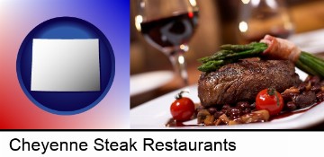 a steak dinner in Cheyenne, WY
