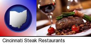 Cincinnati, Ohio - a steak dinner