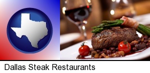 Dallas, Texas - a steak dinner