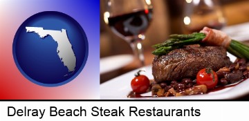 a steak dinner in Delray Beach, FL