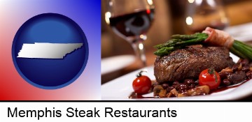 a steak dinner in Memphis, TN
