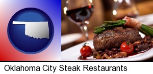 Oklahoma City, Oklahoma - a steak dinner