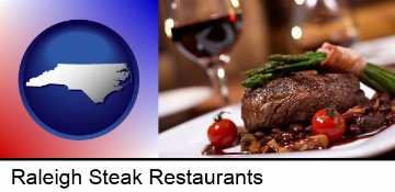 a steak dinner in Raleigh, NC