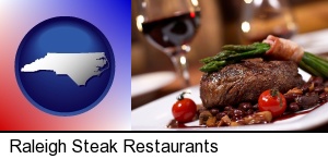 Raleigh, North Carolina - a steak dinner