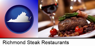 a steak dinner in Richmond, VA