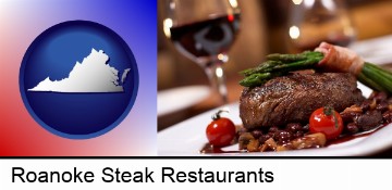a steak dinner in Roanoke, VA