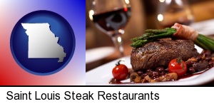 Saint Louis, Missouri - a steak dinner