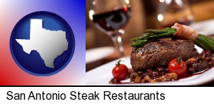San Antonio, Texas - a steak dinner