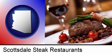 a steak dinner in Scottsdale, AZ