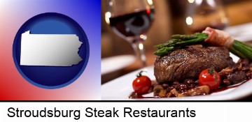a steak dinner in Stroudsburg, PA