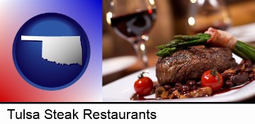 a steak dinner in Tulsa, OK