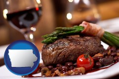 a steak dinner - with Iowa icon