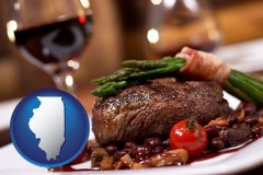 a steak dinner - with Illinois icon