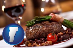 a steak dinner - with Vermont icon