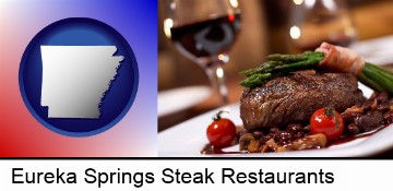 a steak dinner in Eureka Springs, AR