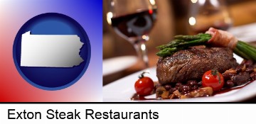 a steak dinner in Exton, PA