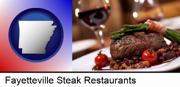 a steak dinner in Fayetteville, AR