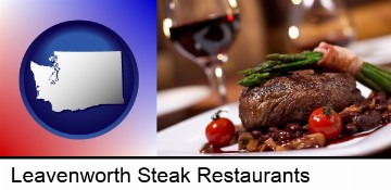 a steak dinner in Leavenworth, WA