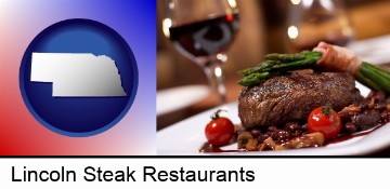 a steak dinner in Lincoln, NE