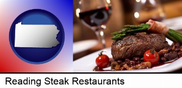 a steak dinner in Reading, PA