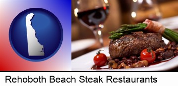 a steak dinner in Rehoboth Beach, DE