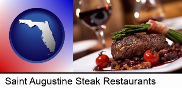 a steak dinner in Saint Augustine, FL