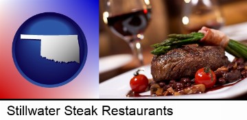 a steak dinner in Stillwater, OK